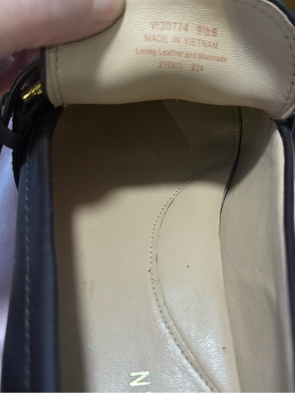 Cole Haan Grand 360 Brown Leather Gold Buckle Lug Sole Loafers - Picture 7 of 9